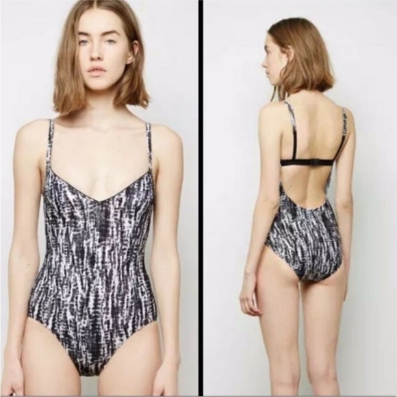 Proenza Schouler Classic One Piece Swimsuit Black/White Abstract Print Size S - Picture 2 of 10
